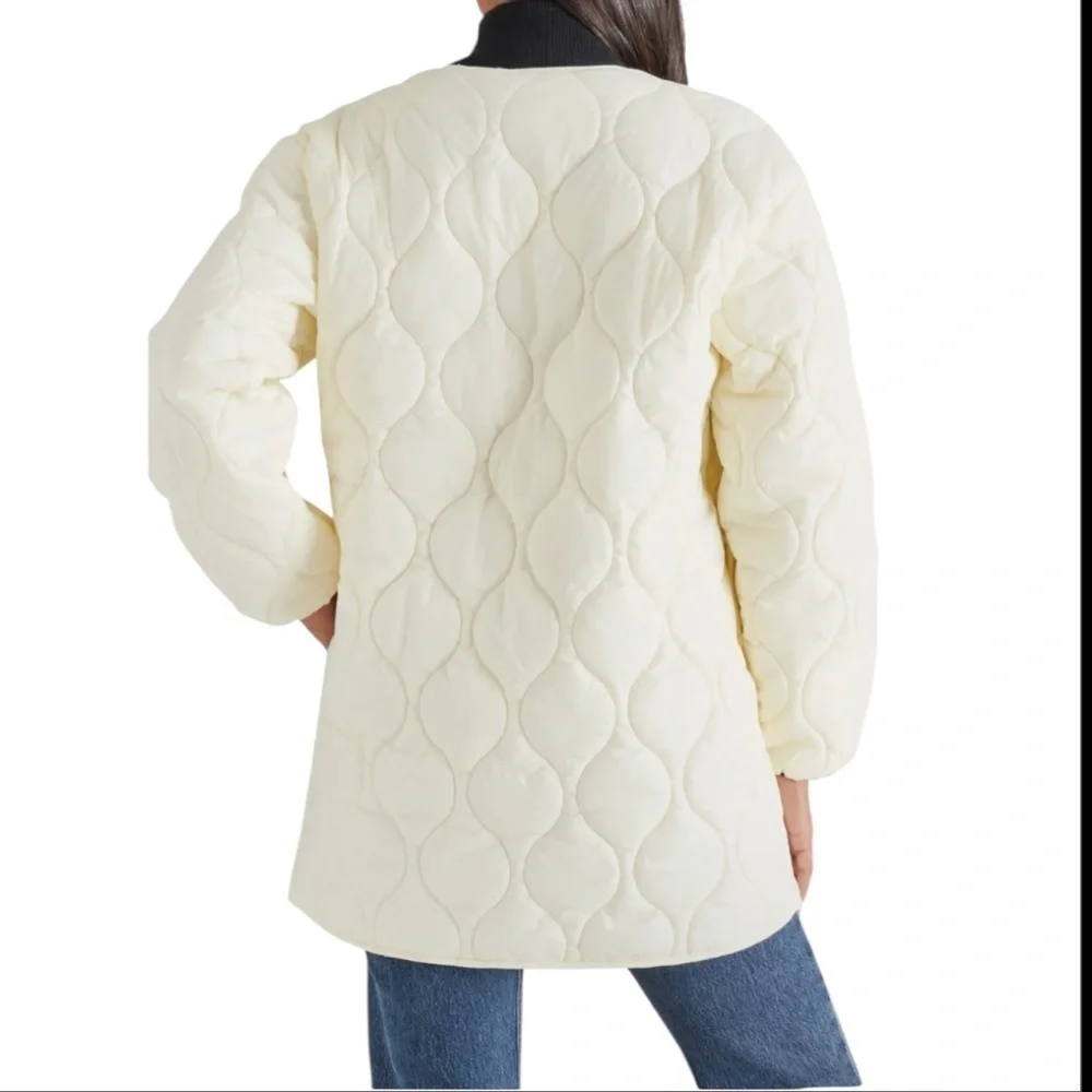 NWT Steve Madden Quilted Military Liner Jacket XS Oatmeal